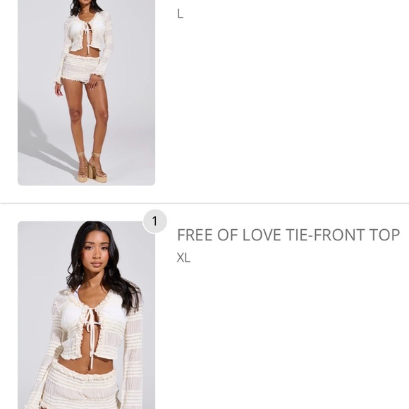 AKIRA Ivory Textured Ruffle Ensemble - Picture 5 of 5